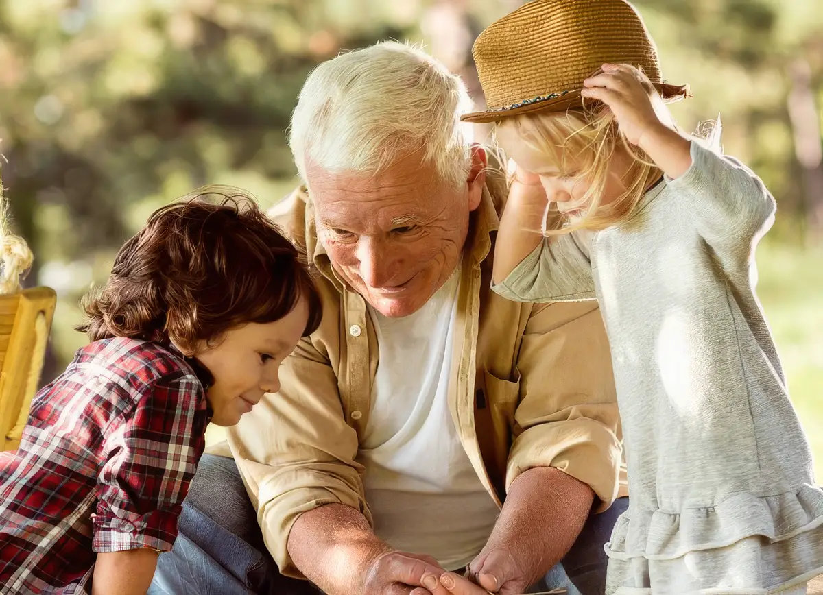 Grandfather with Kids