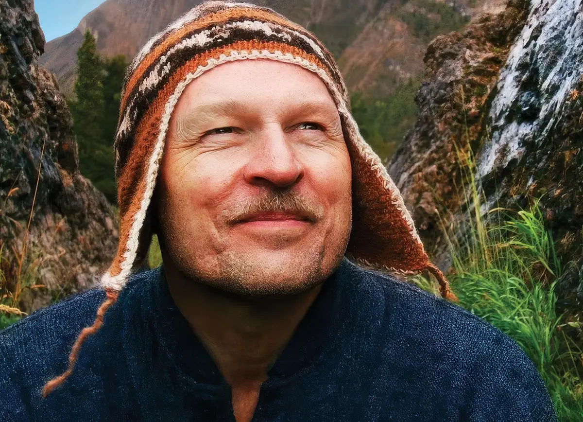 Man wearing knit hat